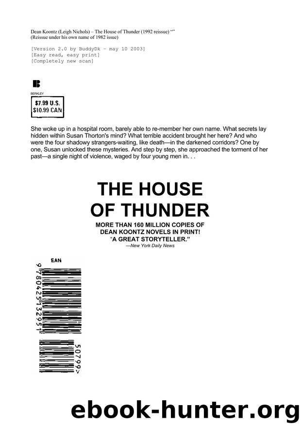Koontz, Dean - The House of Thunder by Koontz Dean