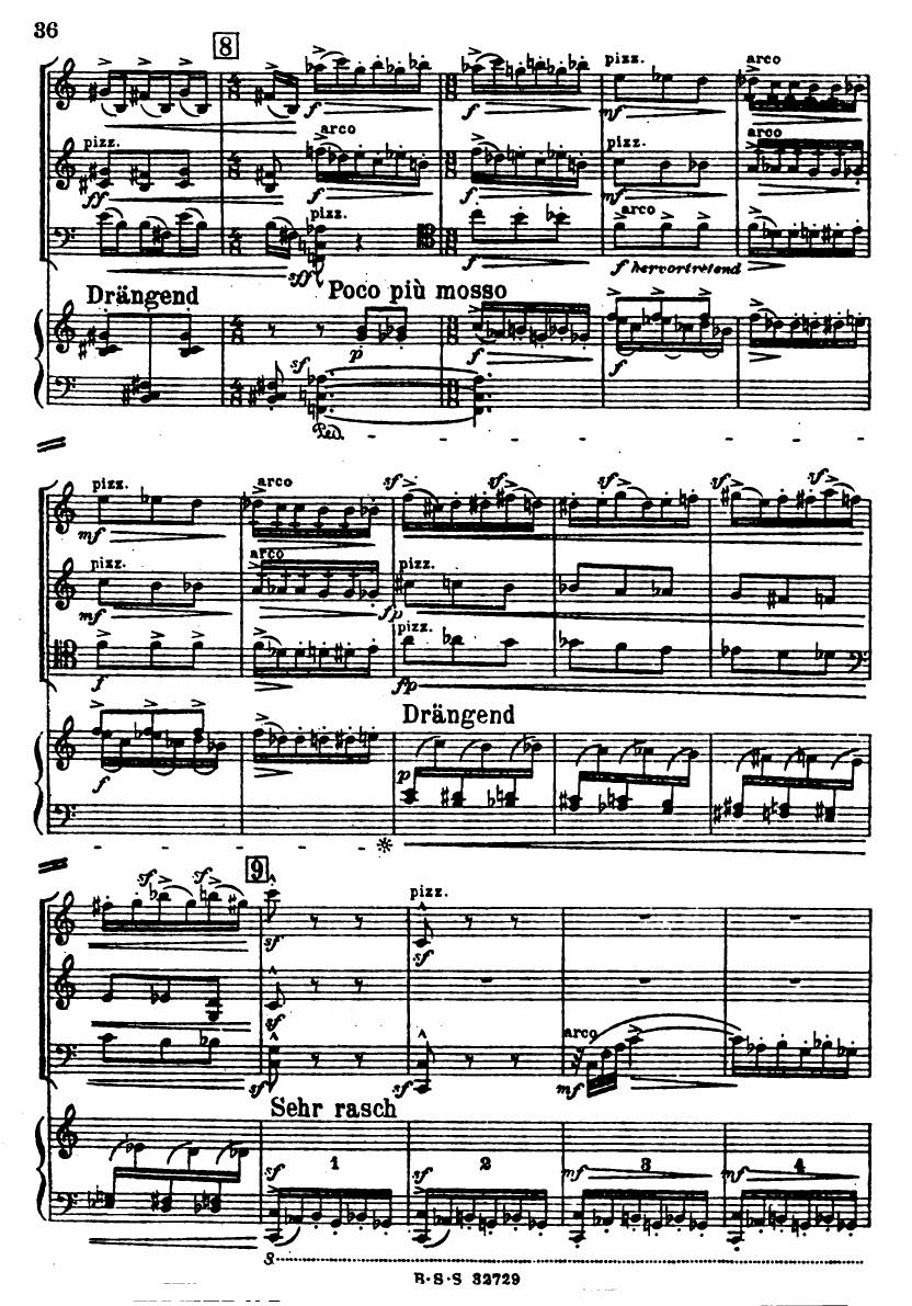 Korngold suite for 2 violins, cello and piano left hand only op.23 2 by Unknown