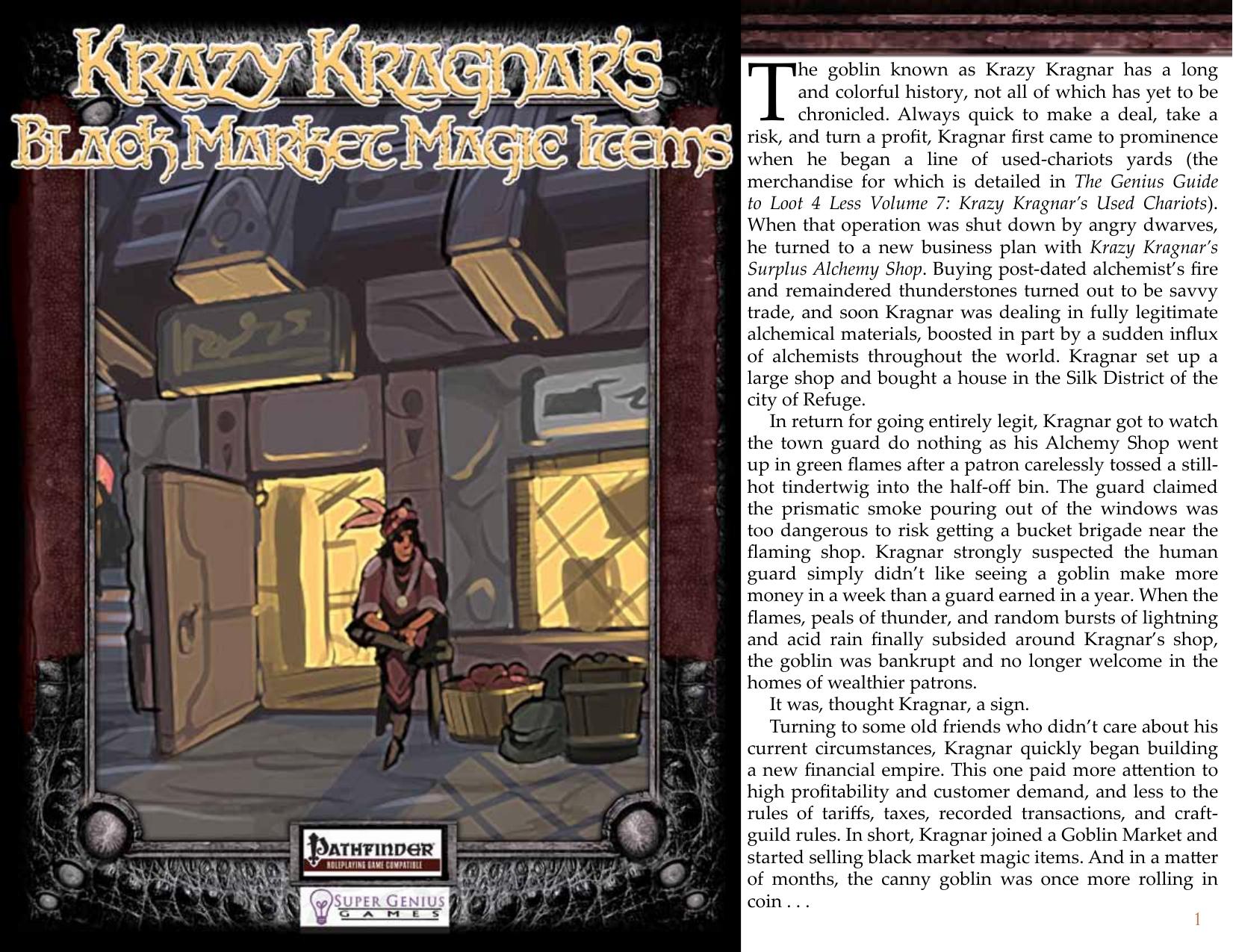 Krazy Kragnar's Black Market Magic Items by OtherWorld Creations/Super Genius Games