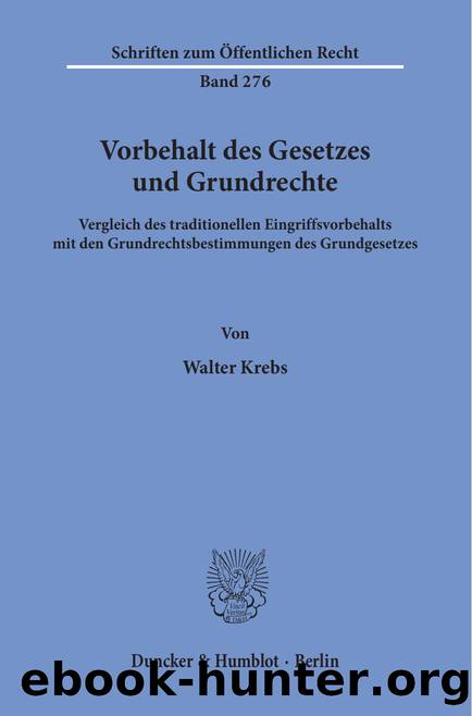 Krebs by Schriften zum Öffentlichen Recht (9783428434510)