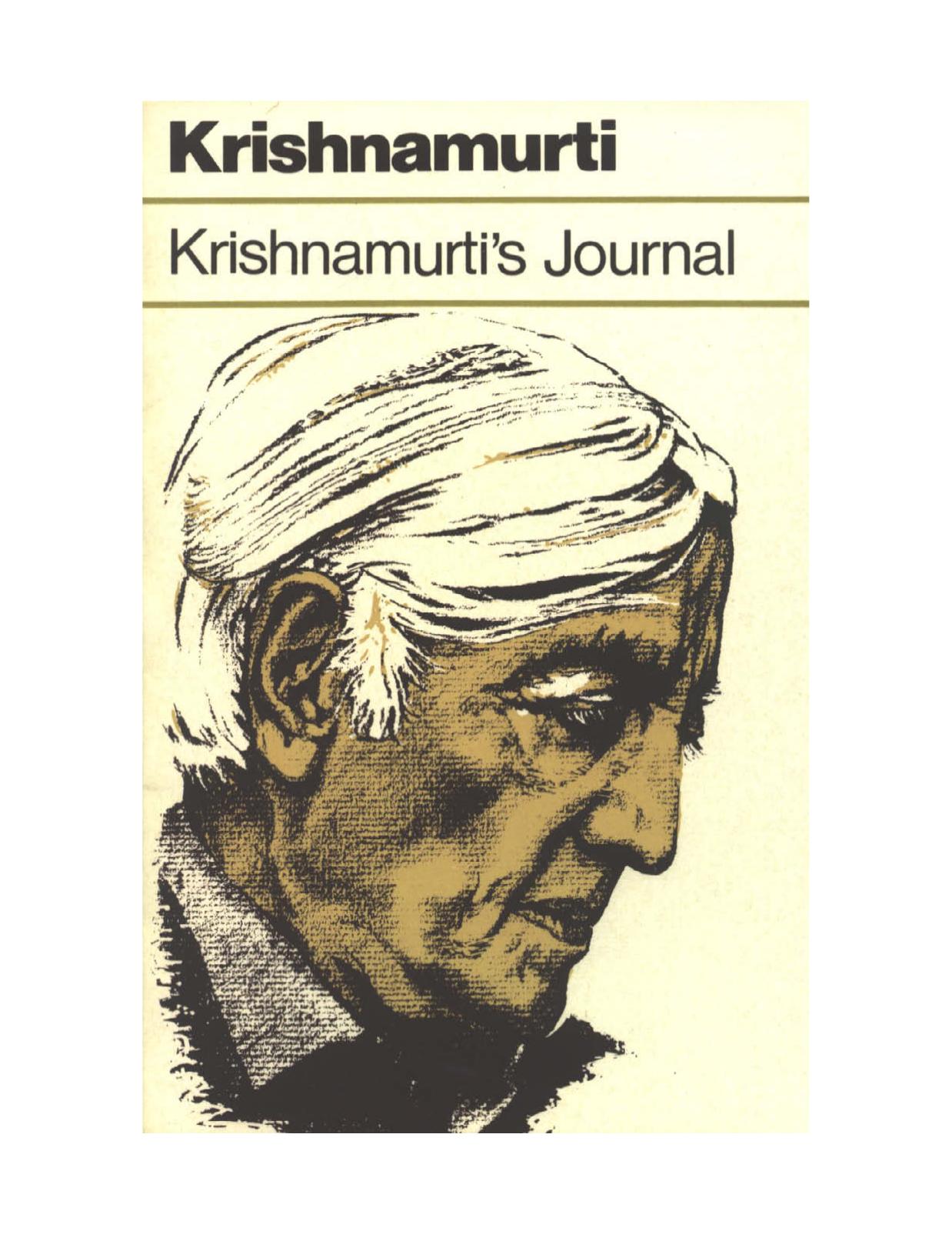 Krishnamurti's Journal by Jiddu Krishnamurti