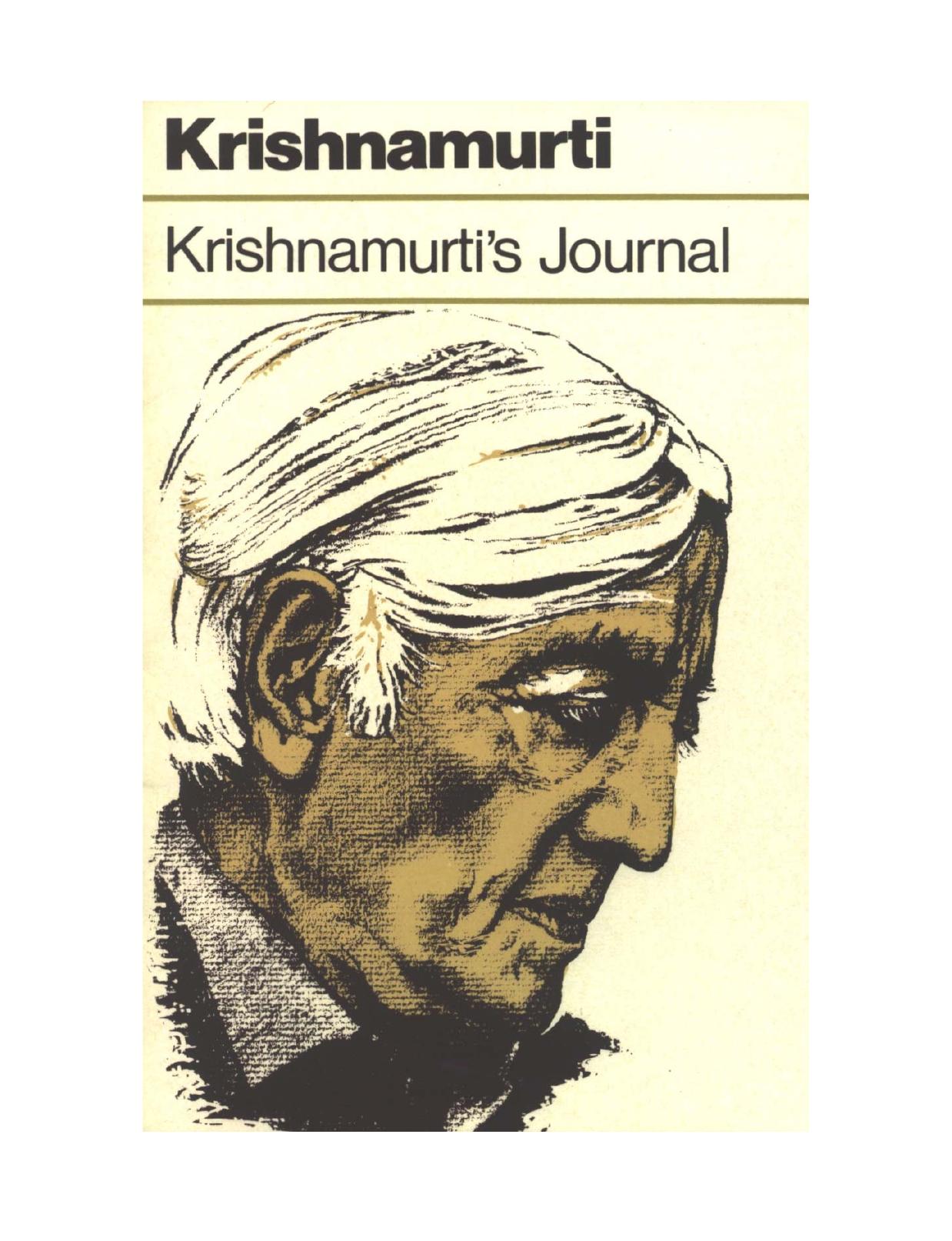 Krishnamurti's Journal by Krishnamurti