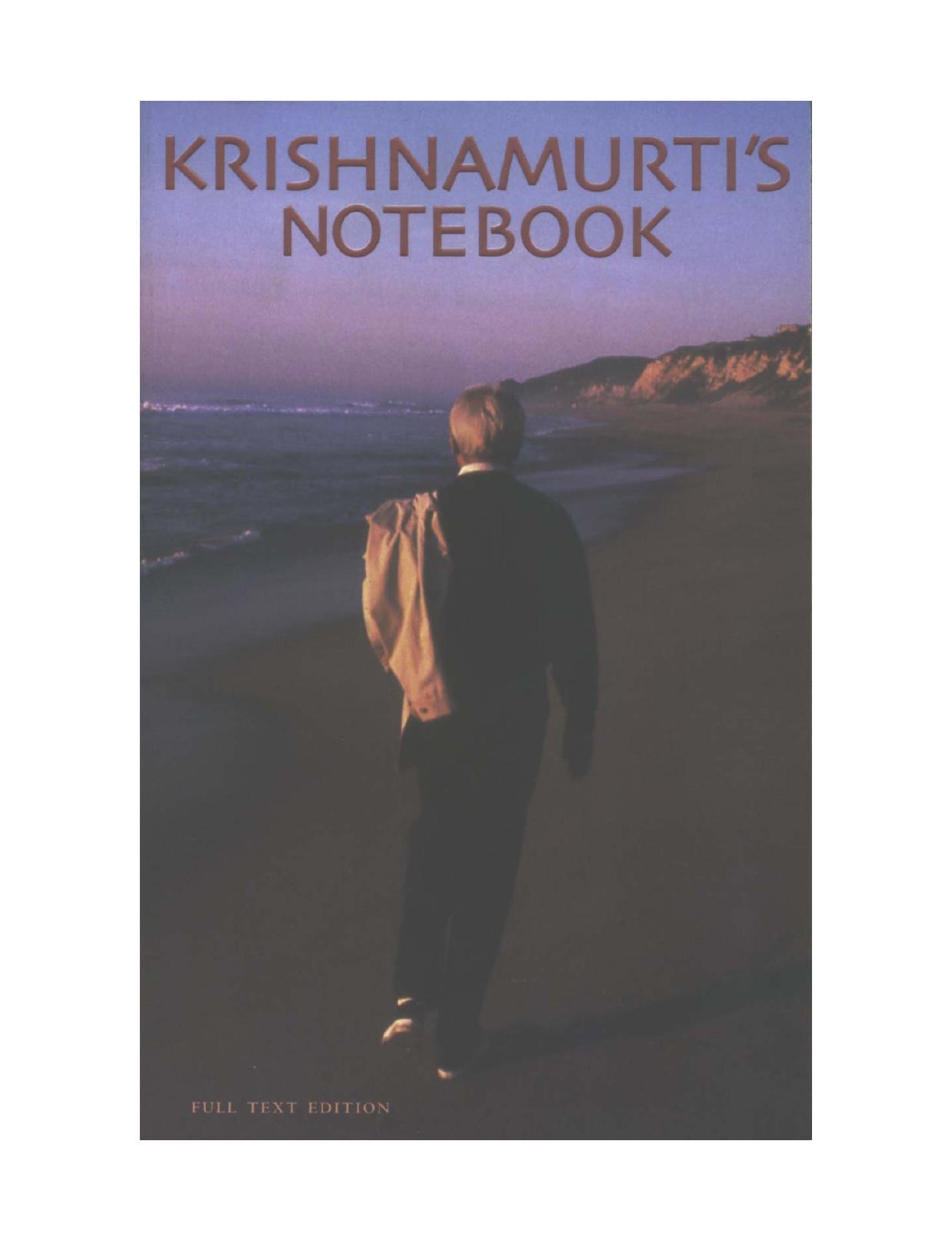 Krishnamurti's Notebook by Krishnamurti