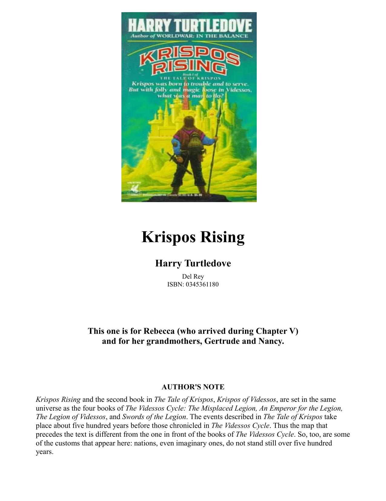 Krispos Rising by Harry Turtledove