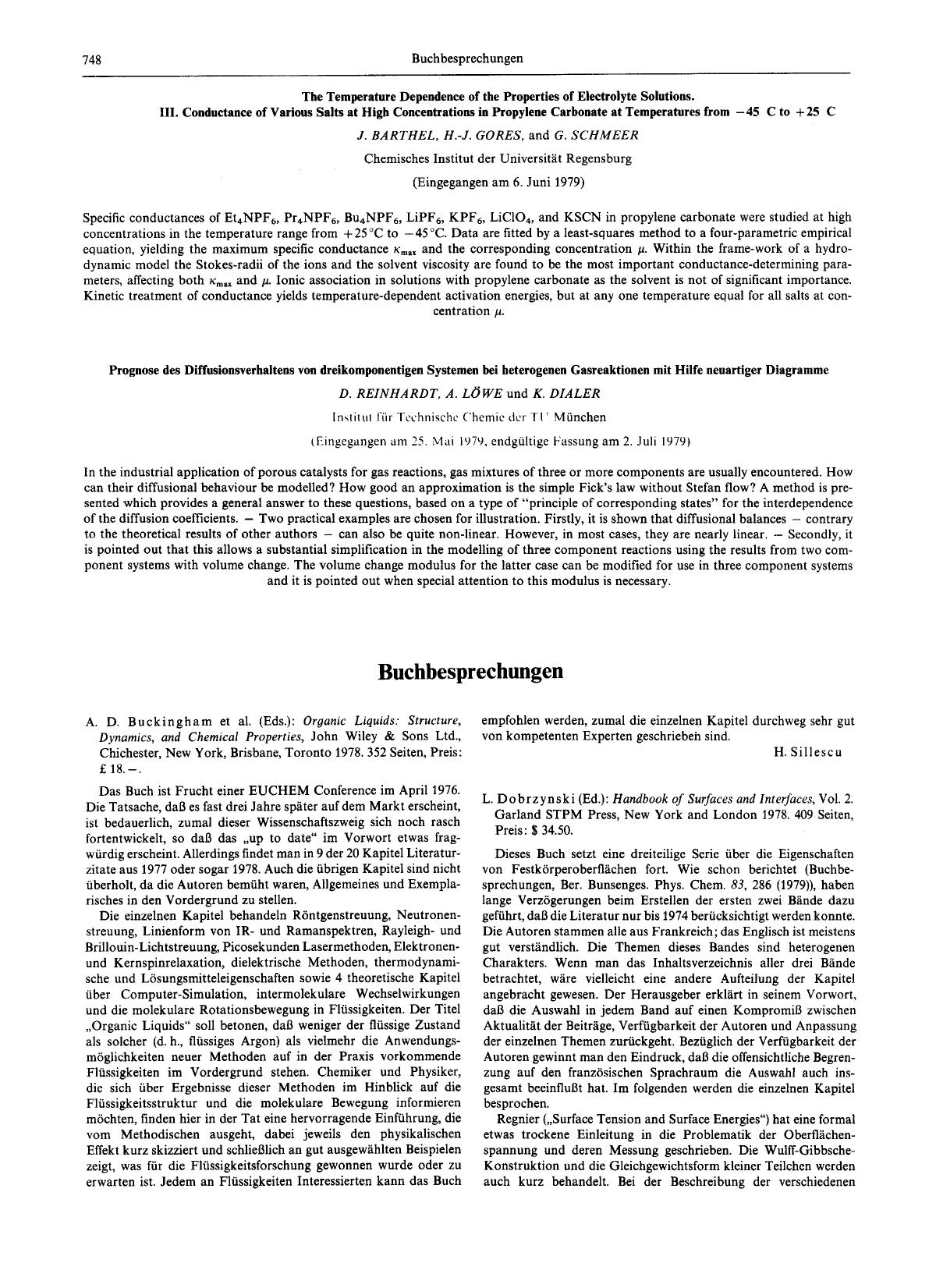 L. Dobrzynski (Ed.): Handbook of Surfaces and Interfaces. Vol. 2. Garland STPM Press, New York and London 1978. 409 Seiten. Preis: [dollar] 34.50 by Unknown