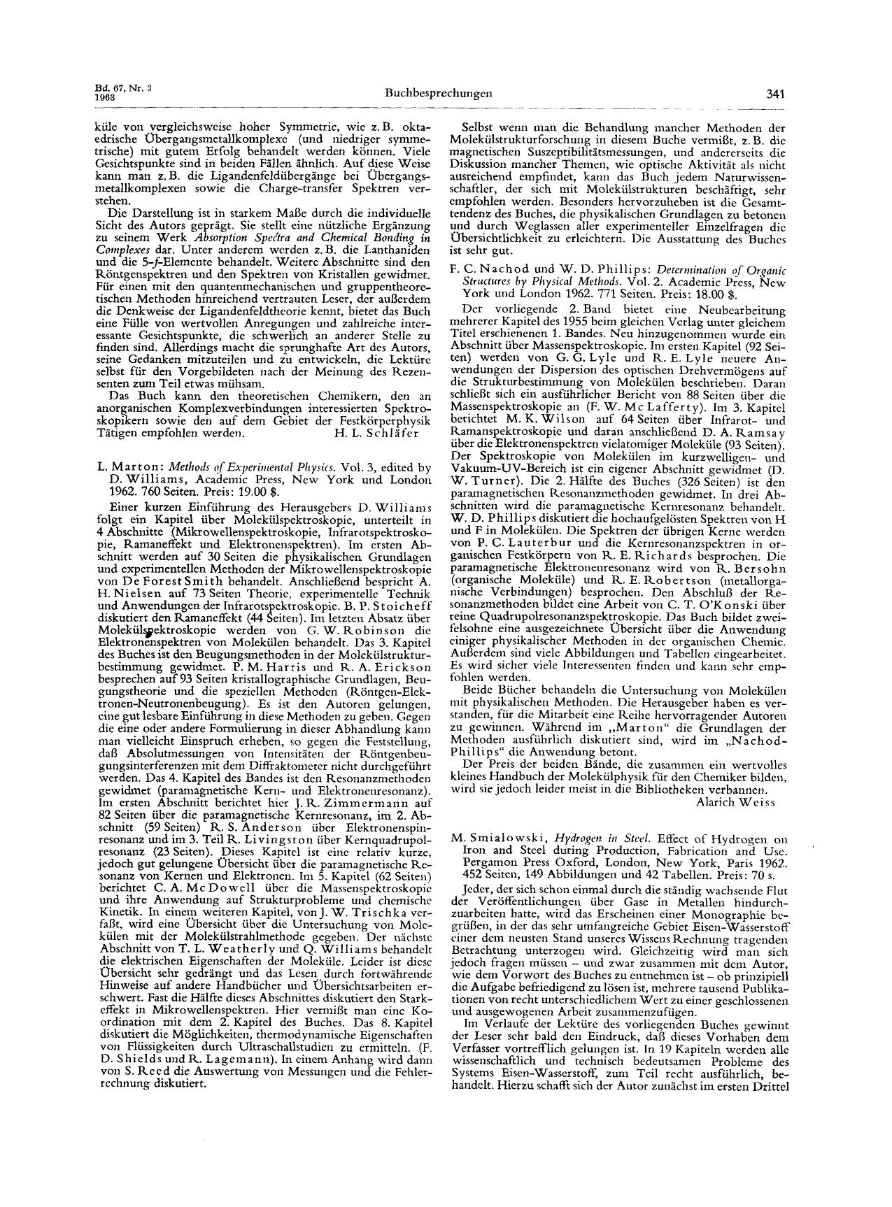 L. Marton: Methods of Experimental Physics. Vol. 3, edited by D. Williams, Academic Press, New York und London 1962. 760 Seiten. Preis: 19.00 [dollar] by Unknown