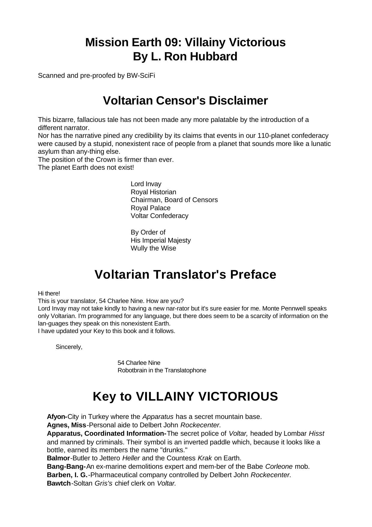 L. Ron Hubbard - Mission Earth 09 by Villainy Victorious