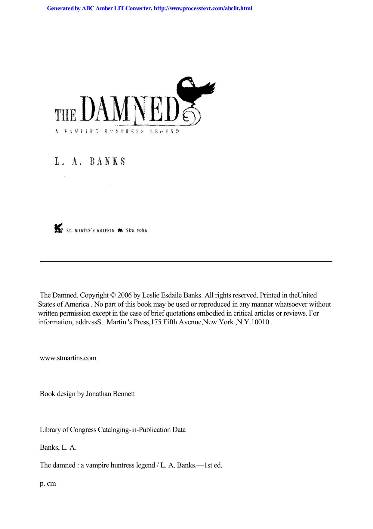 L.A. Banks - Vampire Huntress Legend 6 by The Damned