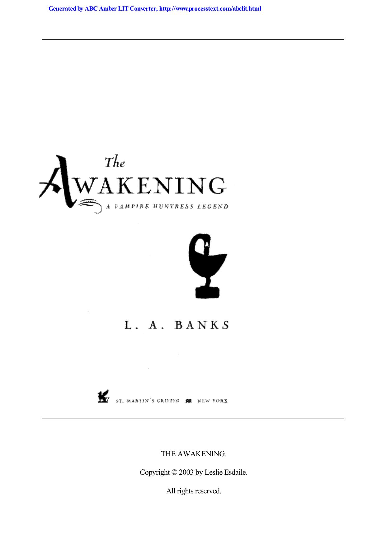 L.a. Banks - Vampire Huntress Legend 02 by The Awakening
