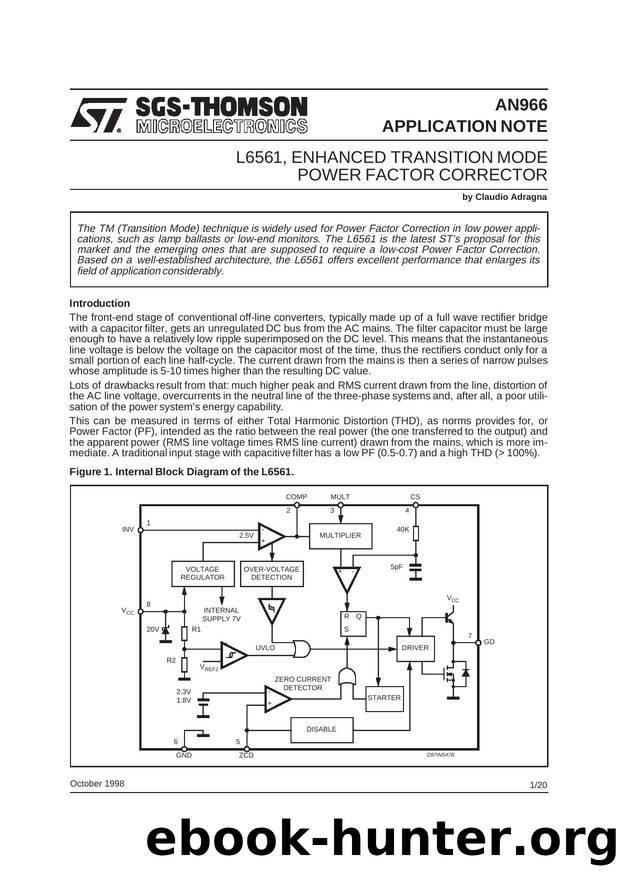 L6561, ENHANCED TRANSITION MODE POWER FACTOR CORRECTOR by STMicroelectronics