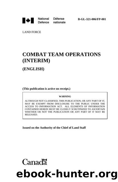 LAND FORCE COMBAT TEAM OPERATIONS (INTERIM) (ENGLISH) by Unknown