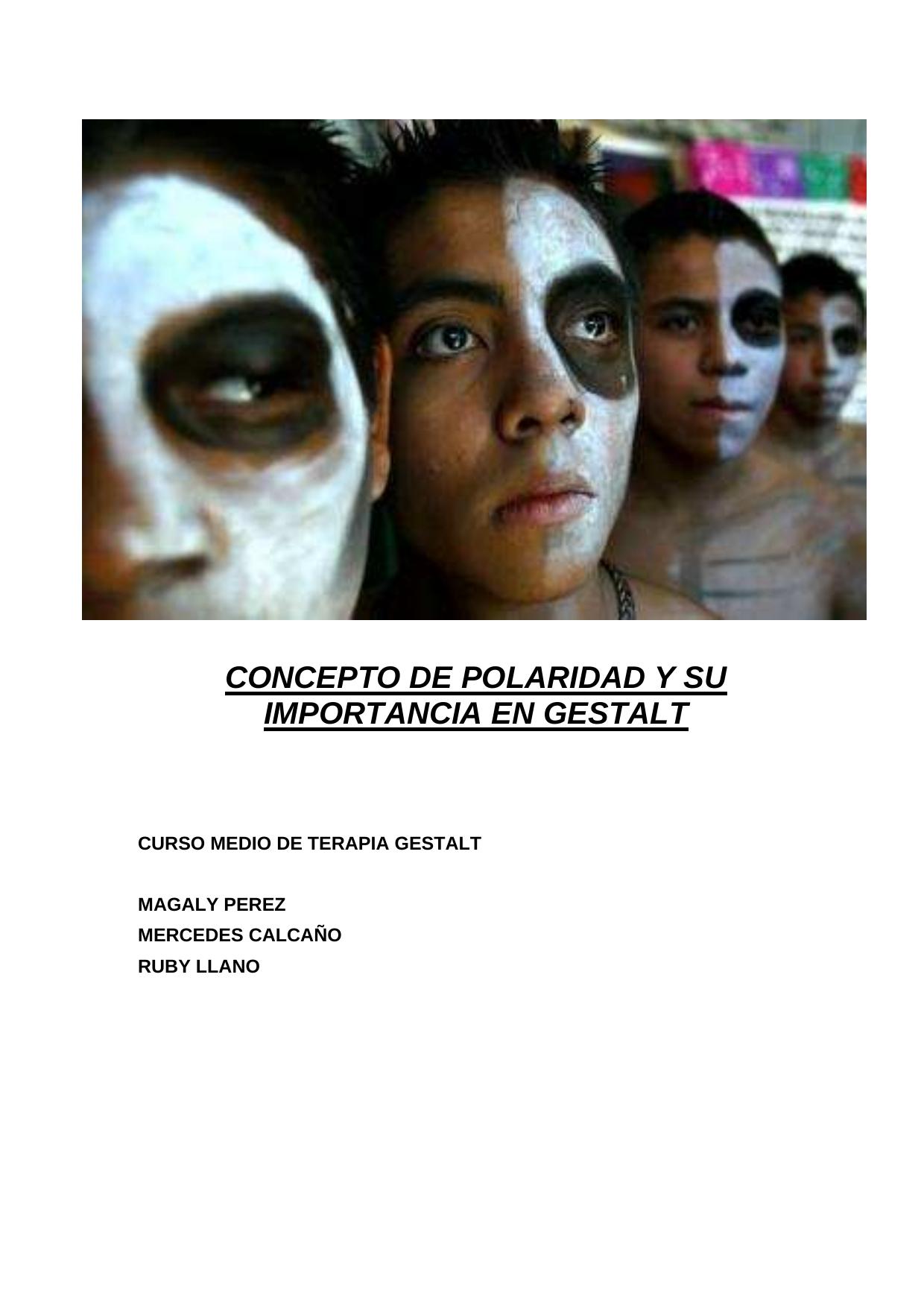 LAS POLARIDADES EN PSICOTERAPIA GESTALT by (Dr. Jesús Miguel)