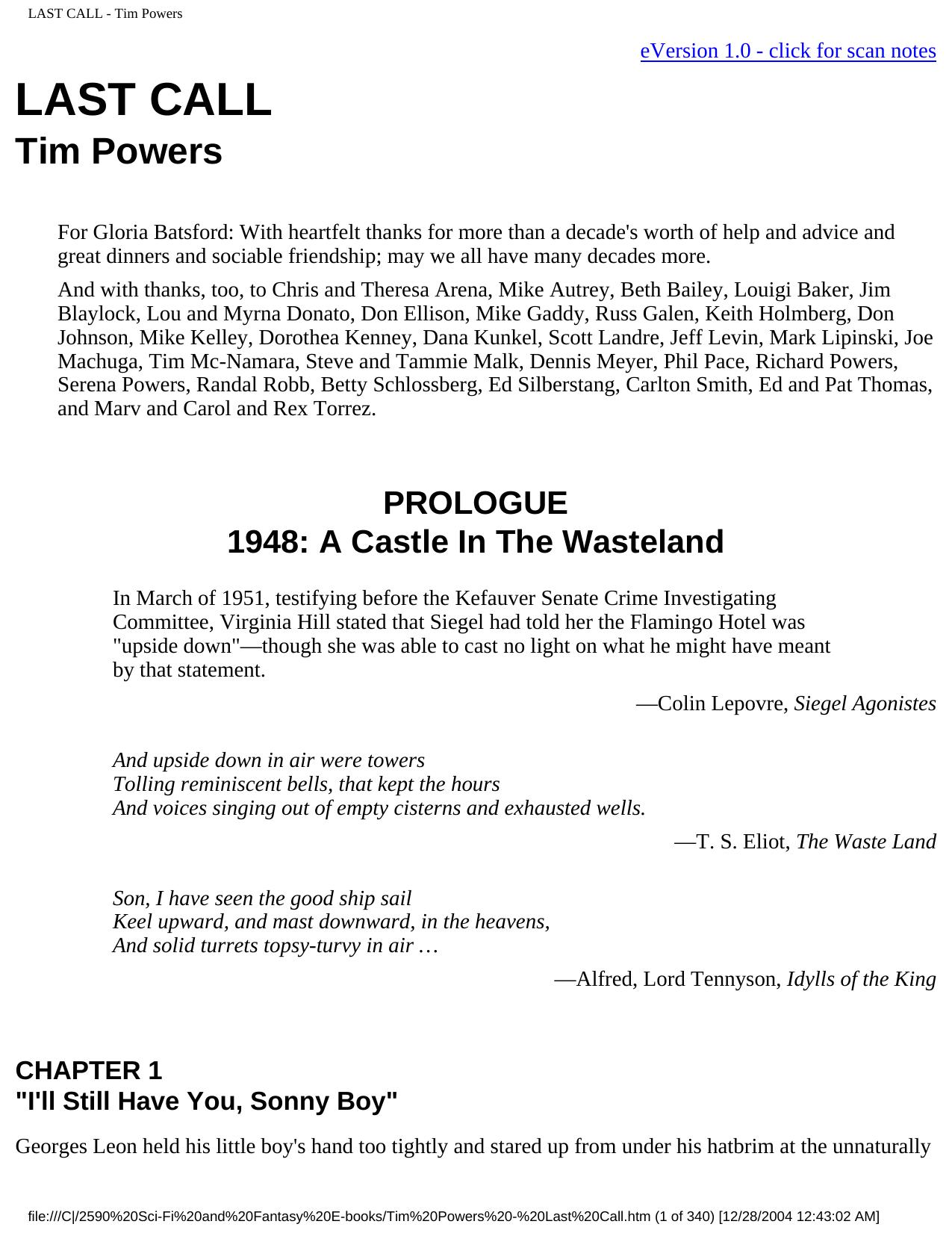 LAST CALL - Tim Powers by Last Call