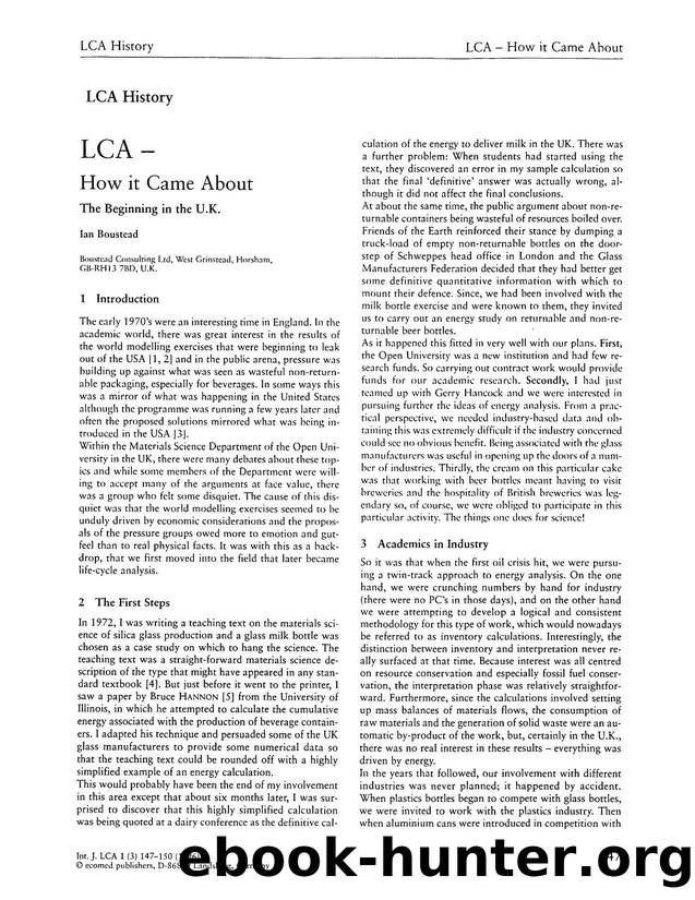 LCA &#x2014; how it came about by Unknown