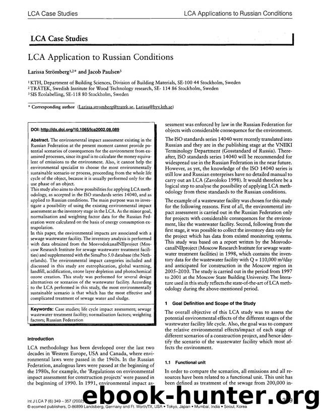 LCA application to Russian Conditions by Unknown