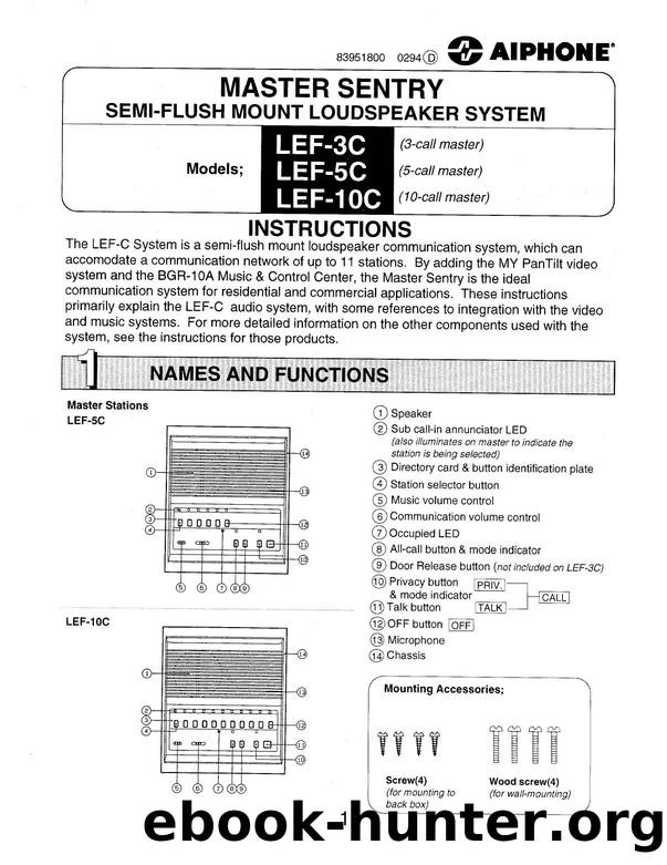 LEF-C Master Sentry System Instructions by Unknown