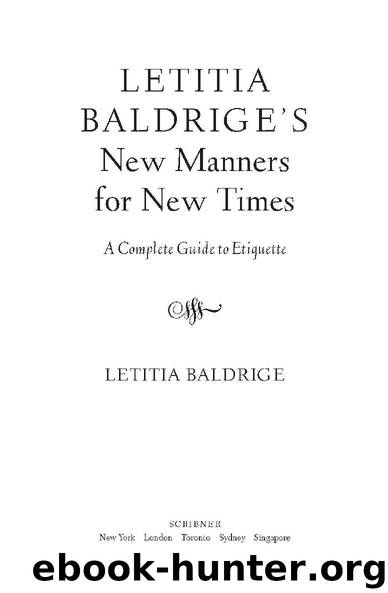 LETITIA BALDRIGE’S New Manners for New Times by Letitia Baldrige