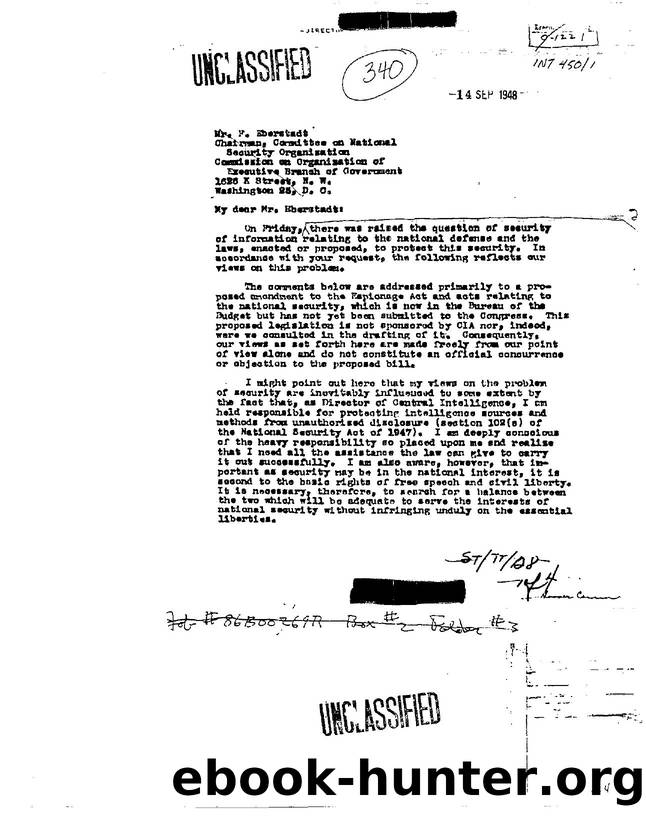 LETTER RE  SECURITY OF INFORMATION RELATING TO THE NATIONAL DEFENSE AND THE LAWS, ENACTED OR PROTECT THIS SECURITY 3e50 by Unknown