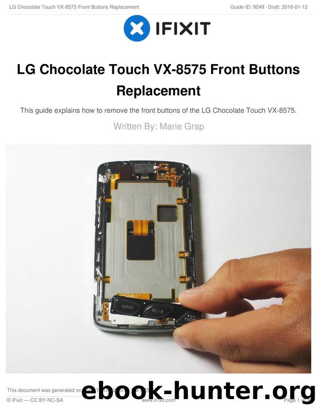 LG Chocolate Touch VX-8575 Front Buttons Replacement by Unknown