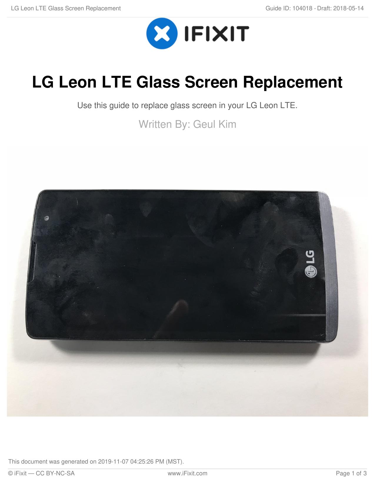 LG Leon LTE Glass Screen Replacement by Unknown