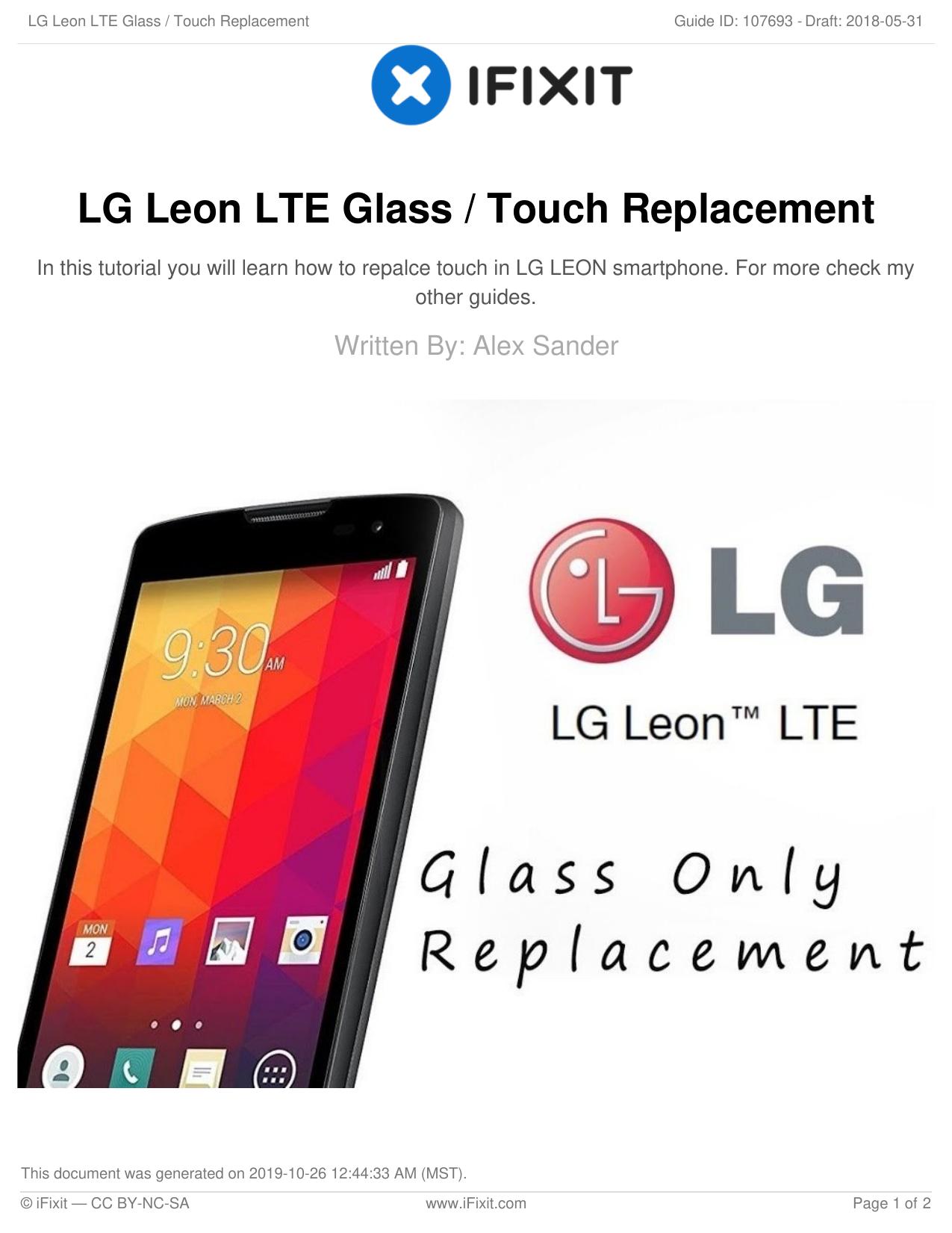 LG Leon LTE Glass Touch Replacement by Unknown
