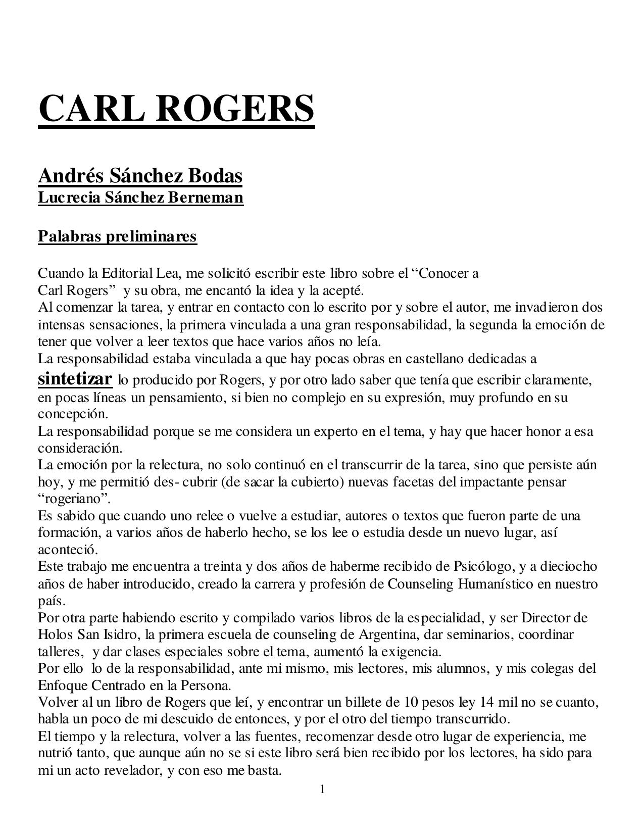 LIBRO SOBRE CARL ROGERS PARA EDITORAL LEA by Lucrecia