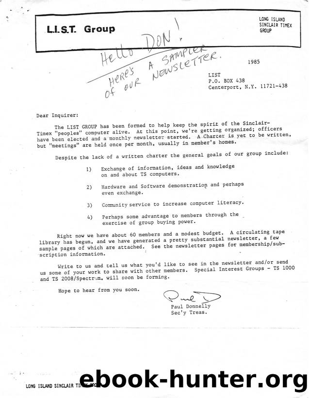 LISTing Newsletter sample issue by Unknown