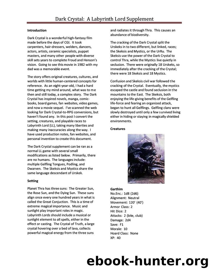 LL by Dark Crystal A Labyrinth Lord Supplement