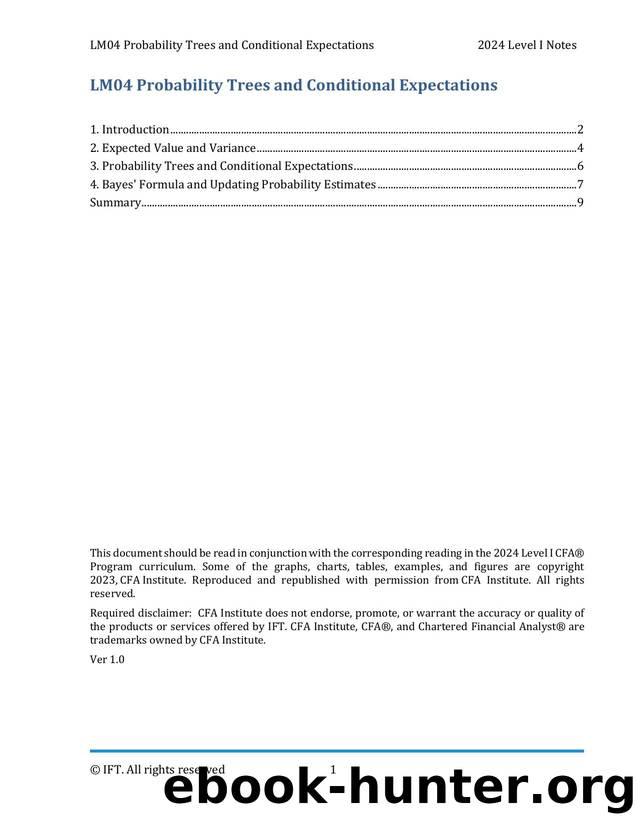 LM04 Probability Trees and Conditional Expectations IFT Notes by Parag Patil