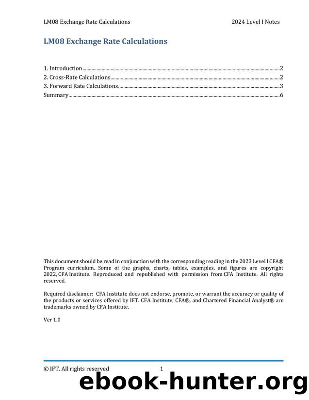 LM08 Exchange Rate Calculations IFT Notes by Parag Patil