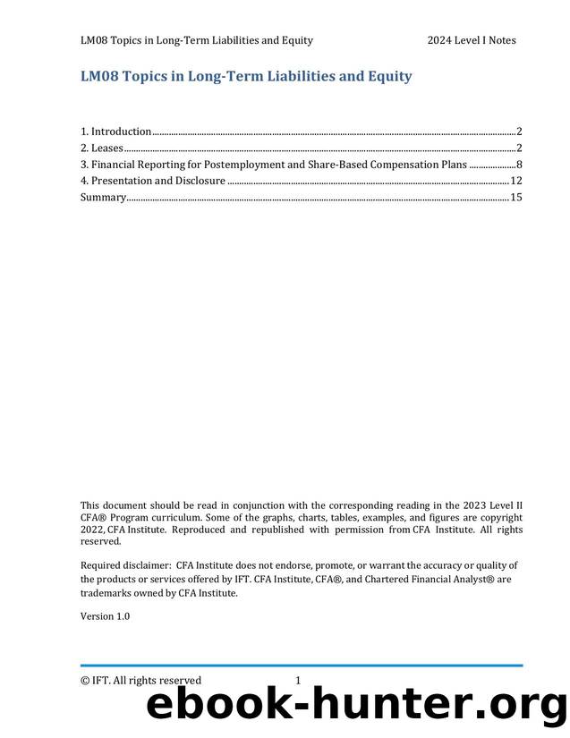LM08 Topics in Long-Term Liabilities and Equity IFT Notes by Parag Patil