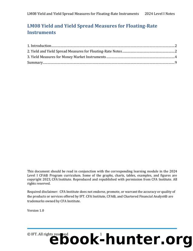 LM08 Yield and Yield Spread Measures for Floating-Rate Instruments IFT Notes by Parag Patil