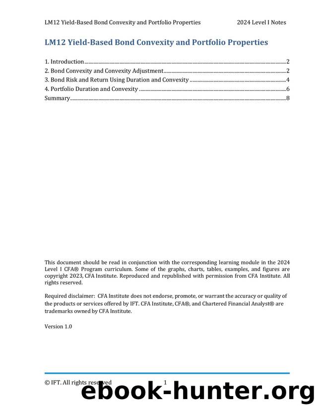 LM12 Yield-Based Bond Convexity and Portfolio Properties by Parag Patil
