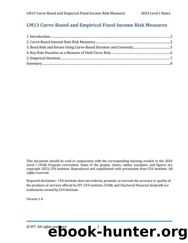 LM13 Curve-Based and Empirical Fixed-Income Risk Measures IFT Notes by Parag Patil