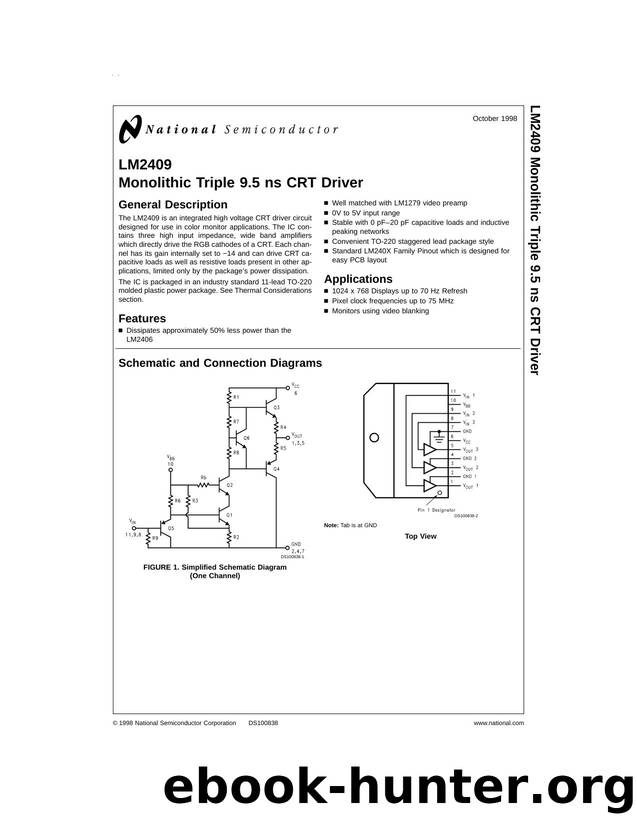 LM2409 Monolithic Triple 9.5 ns CRT Driver by Unknown