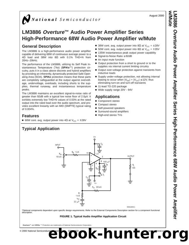 LM3886   Overture Audio Power Amplifier Series High-Performance 68W Audio Power Amplifier wMute by Unknown