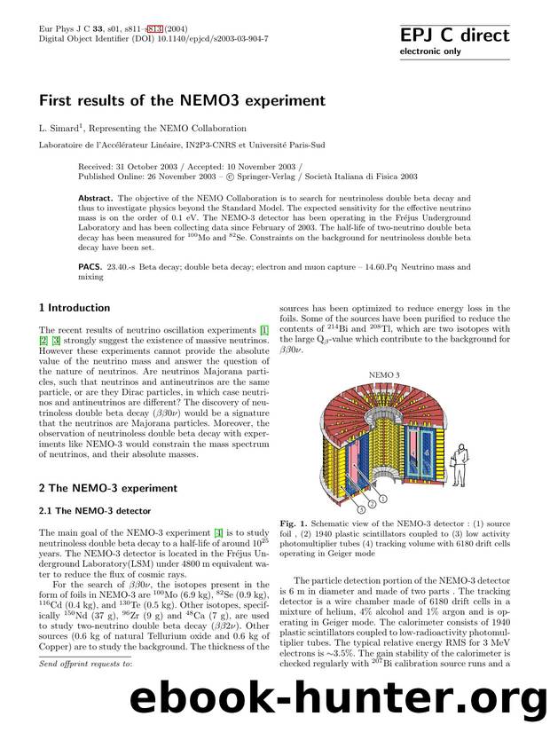 LNCS 1 - First results of the NEMO3 experiment by L. Simard
