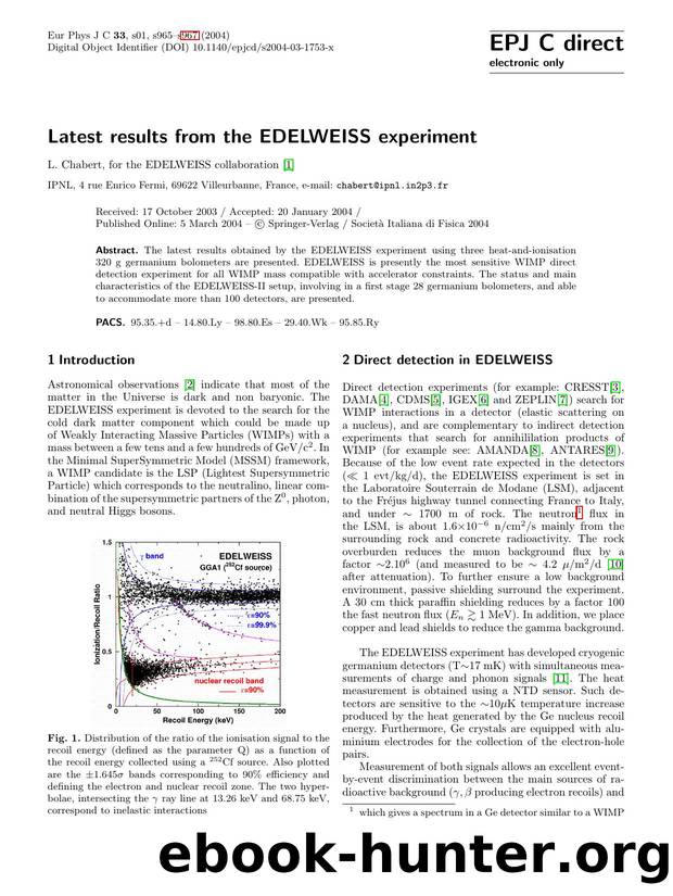LNCS 1 - Latest results from the EDELWEISS experiment by L. Chabert