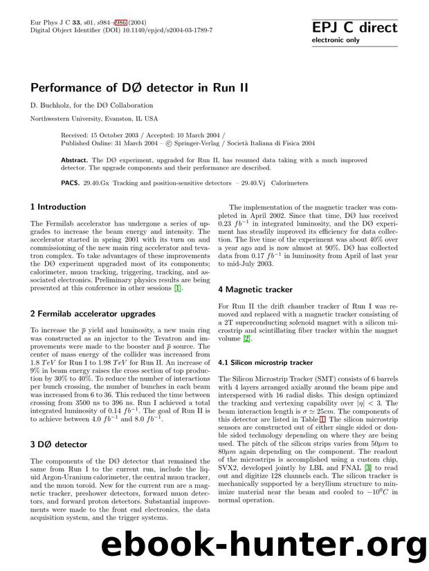 LNCS 1 - Performance of DÃ detector in Run II by D. Buchholz