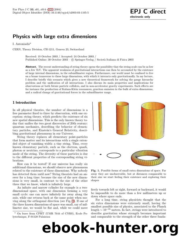 LNCS 1 - Physics with large extra dimensions by I. Antoniadis