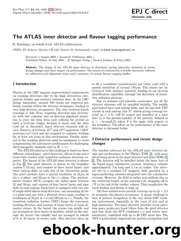LNCS 1 - The ATLAS inner detector and flavour tagging performance by R. Hawkings