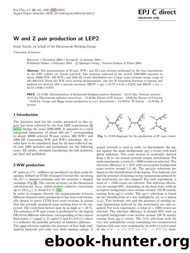LNCS 1 - W and Z pair production at LEP2 by Sonia Natale