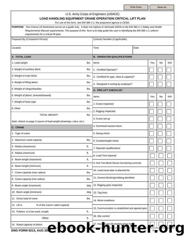 LOAD HANDLING EQUIPMENT CRANE OPERATION CRITICAL LIFT PLAN by Darwin Chen