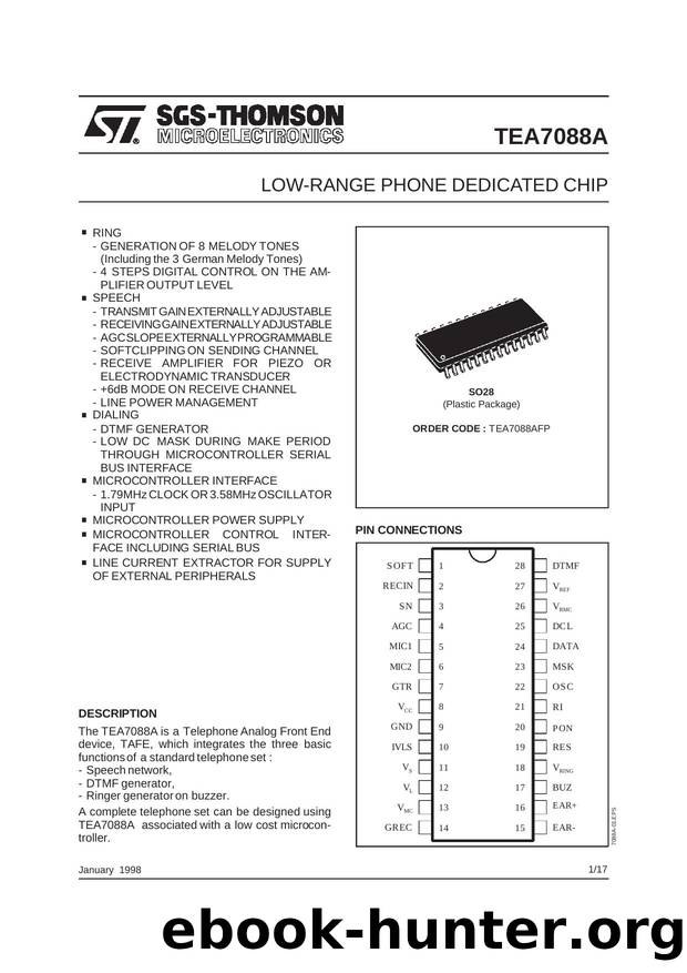 LOW-RANGE PHONE DEDICATED CHIP by SGS-THOMSON Microelectronics