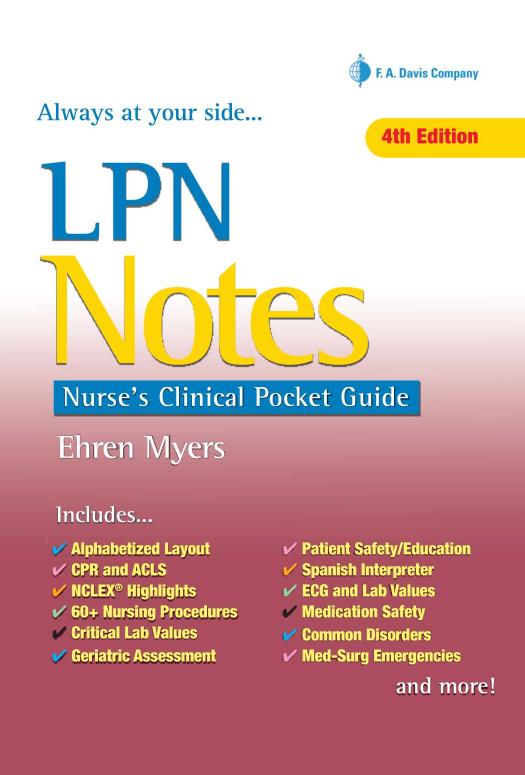 LPN Notes: Nurse's Clinical Pocket Guide, 4e by GWMC-075
