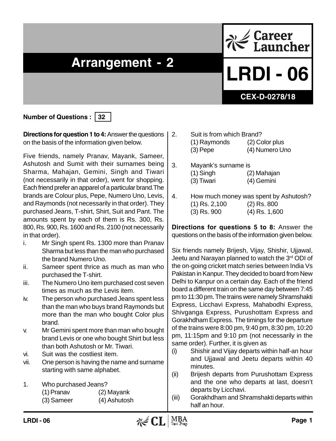 LRDI-06 Arrangement 2 with Solutions by pdf