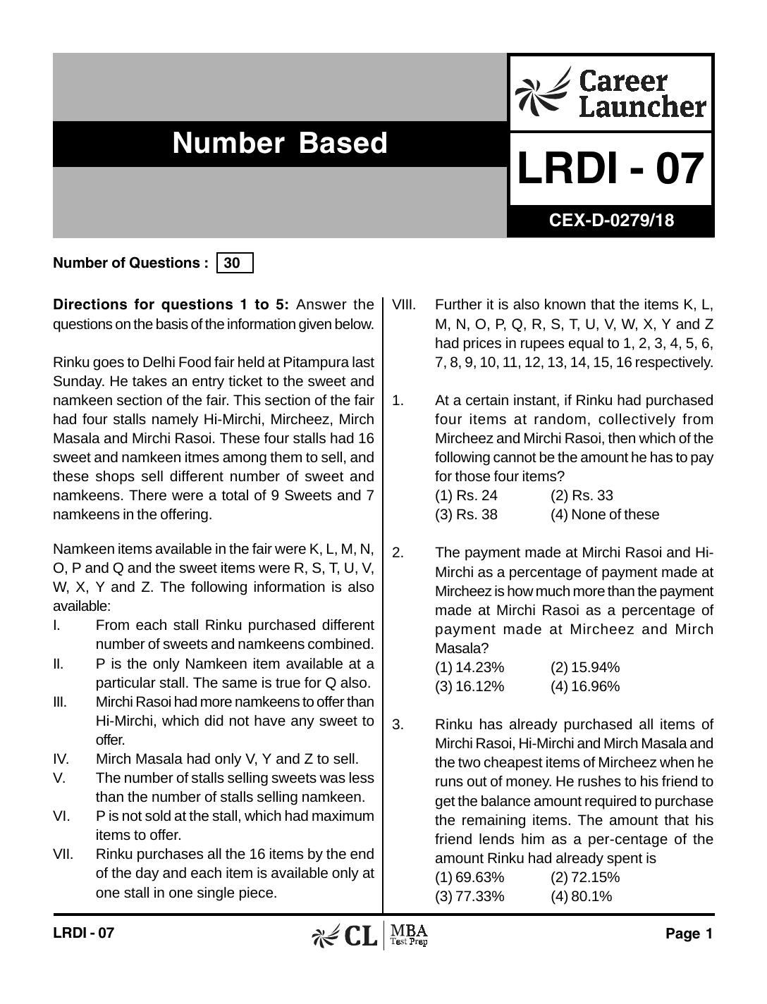LRDI-07 Number Based with Solutions by pdf