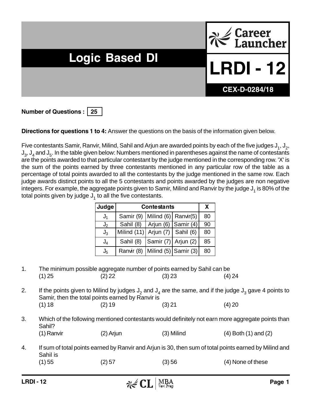 LRDI-12 Logic Based DI with Solutions by pdf