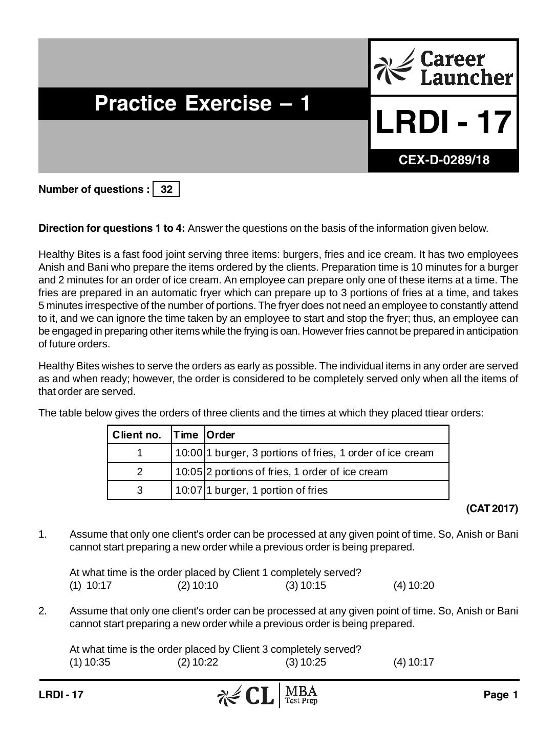 LRDI-17 Practice Exercise 1 with Solutions by pdf