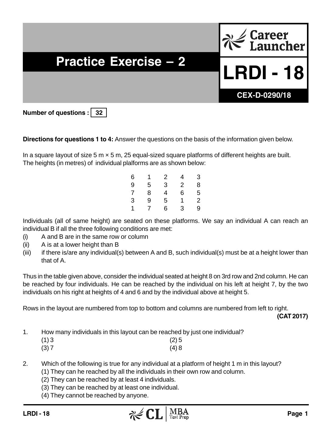 LRDI-18 Practice Exercise 2 with Solutions by pdf